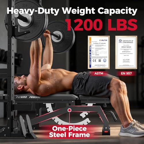 Image of FLYBIRD Adjustable Weight Bench, Full Body Workout Bench for Home Garage Gym Strength Training, Incline Flat Decline for Sit Up Bench Press