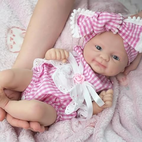Miaio 14" Reborn Baby Dolls, Full Silicone Baby Dolls, Realistic Soft Silicone Newborn Baby Doll, Real Full Body Silicone Reborn Baby Dolls, Not Vinyl Dolls - 4 Cover