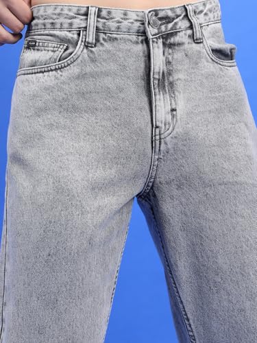 Image of Highlander Mens Straight Fit Denim Jeans for Man|Cropped Length|Jeans for man |Mid-Rise|Stretchable fit | Men Jeans