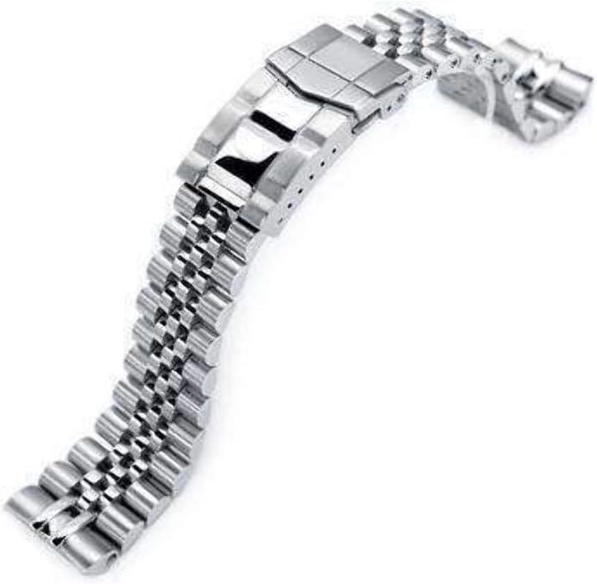 Strapcode 22mm Super 3D Jubilee 316L Stainless Steel Watch Bracelet for Seiko New Turtles SRP777, Brushed, Polished Submariner Clasp