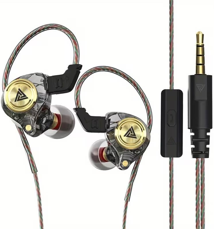 High-Fidelity in Ear Headphones, Wired Earbuds with Microphone, in Ear Monitor Gaming Earbuds, Subwoofer Noise Cancelling, Durable, 120cm/47.24inch Cable