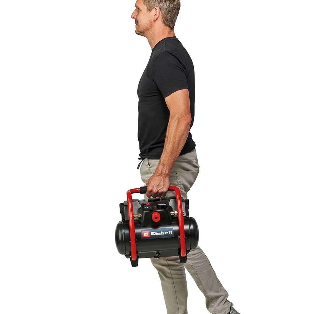Einhell Kompresor akumulatorowy TE-AC 36/150 Li OF-Solo Power X-Change (36 V, 8 bar max., zbiornik 6 l, pojemność pompowania 150 l/min, manometr, bez smarowania, bez akumulatora)