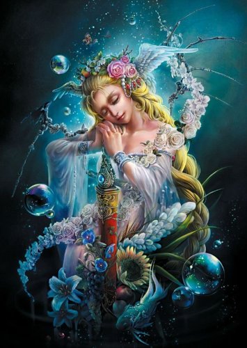 Preisvergleich Produktbild Schmidt Spiele 59000 - Fukami, Träumender Engel, 1000 Teile