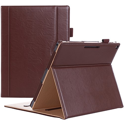 ProCase Google Pixel C Case, Leather Stand Folio Case Cover for 2015 Google Pixel C Tablet 10.2 inch, with Multiple Viewing Angles, auto Sleep/Wake, Document Card Pocket (Brown)