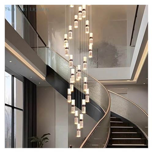 Suspension d'escalier en cristal moderne 6 têtes pour un salon lumineux et contemporain - 5