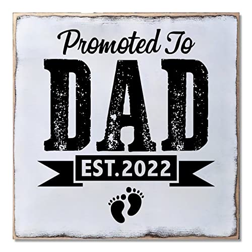 Panneau en bois Promoted To Dad en chêne de 41 cm pour décoration durable