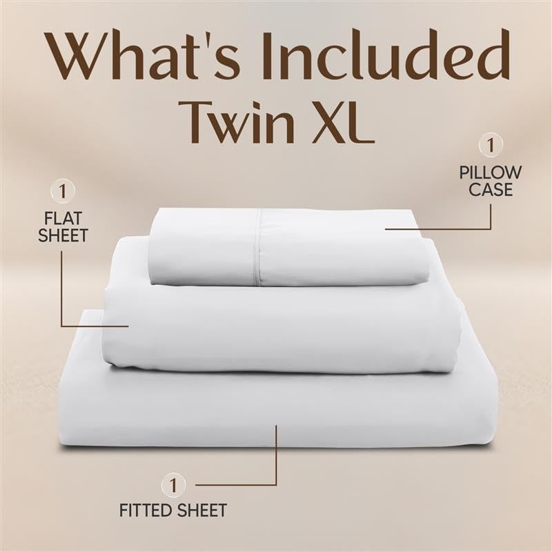 Image of Utopia Bedding Twin XL Sheets - 3 Piece Bedding - Brushed Microfiber - Shrinkage and Fade Resistant - Easy Care (Twin Extra Long White)