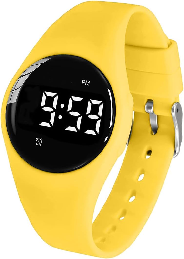 e-vibra Vibrating Alarm Watch, Water Resistant Potty Training Wristband Rechargeable Medical Reminder Watch with Timer and 15 Daily Alarms (Yellow)