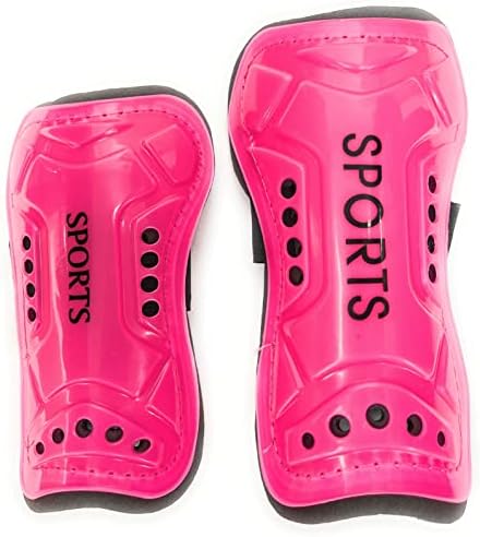 Rooks Pink Shin Pads Sizes Small (3-5Years) and Large (6-12 Years) Years Old Kids Shin Guards, Child Soccer Shin Pad, Perforated Breathable Soccer Shin Guards… (Small 3-5 Years)