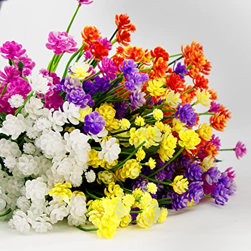 Austor 40 Bundles Artificial Flowers Outdoor Fake Flowers Uv Resistant Plastic Flowers Outside Decoration Faux Flowers For Outdoor Patio Garden Home Window Box Decor (Mix) #TOP1