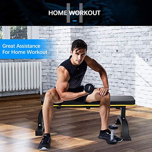 Flat Weight Bench Heavy Duty, Doufit WB-02 Workout Bench Press for Home Gym, Dumbbell Exercise Bench for Weight Lifting Strength Training (Flat)