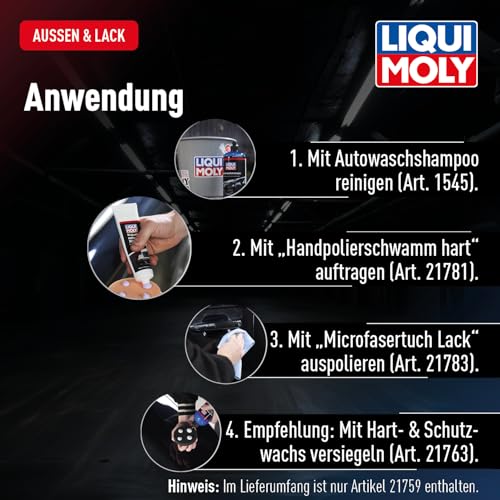 LIQUI MOLY Lackpflege Kratzerentferner 2000, Art.-Nr. 21759 I 100ml Auto Kratzer Entferner für starke Kratzer & stark verwitterte Lacke I Silikonfreier, abrasiver Scratch Remover I Leicht anzuwenden