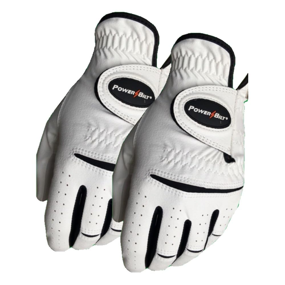New PowerBilt Sure-Soft Golf Gloves All Weather 2-Pack Size L Cadet LH