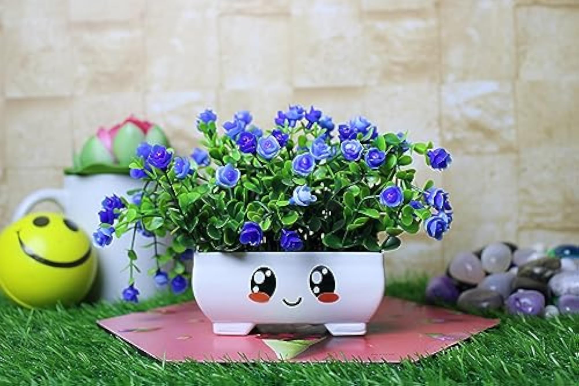 Fake Smilee Green Artificial Plants for Home Decor