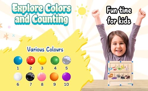 Magnetic Color & Number Maze – Montessori Wooden Puzzle Board for Kids Ages 3-5 | Fun Counting & Matching Game | Fine Motor Skills & Color Recognition Toy with Train Theme - Image 8