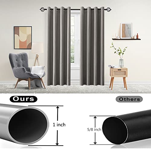Black Curtain Rods For Windows 66 To 120 Inch,1'' Diameter Heavy Duty Single Window Curtain Rod Set With Metal Twisted Cage Finials,Long Drapery Rods With Brackets For Bedroom,Kitchen,Cafe,Outdoor #TOP1