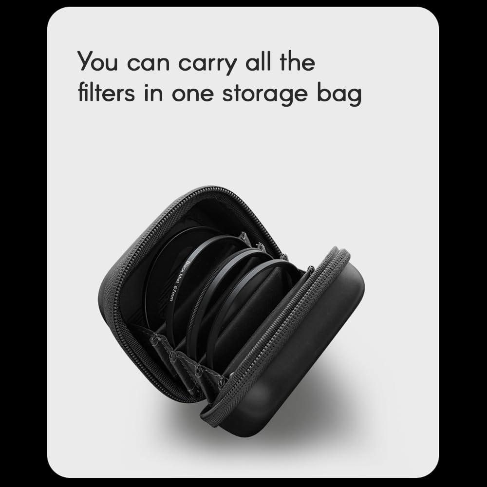 Andoer Kit de filtros para Lentes de teléfono de 67 mm Que Incluye Filtro CPL + Filtro Astral + Filtro de Niebla Negra + Anillo Adaptador magnético de 67 mm + Funda de Repuesto