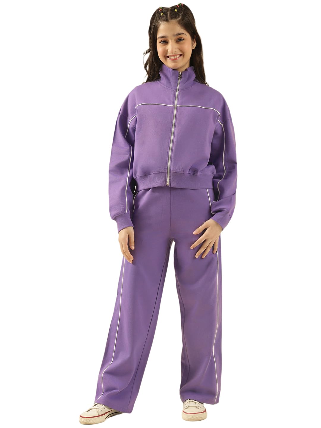 Lil Tomatoes Girls Regular Fit Cotton Fleece Track Suits, LAVENDER, 15-16 Years-picture-11