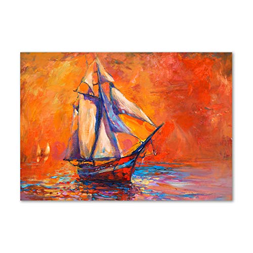 Art mural Toile Vaisseau Spatial Orange Tulup 100x70 cm décoration tableau véhicules futuristes