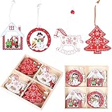 adornos navidad manualidades paso a paso 🎄Encantadores colgantes navideños: los colgantes navideños se utilizan para árboles de Navidad, paredes, ventanas, decoración de mesa, chimenea, decoración de regalos. Las decoraciones navideñas meticulosamente diseñadas están decoradas con colgantes de madera, que están llenos de sabor navideño. Son hermosos y lindos, que pueden adornar perfectamente el hermoso árbol de Navidad.