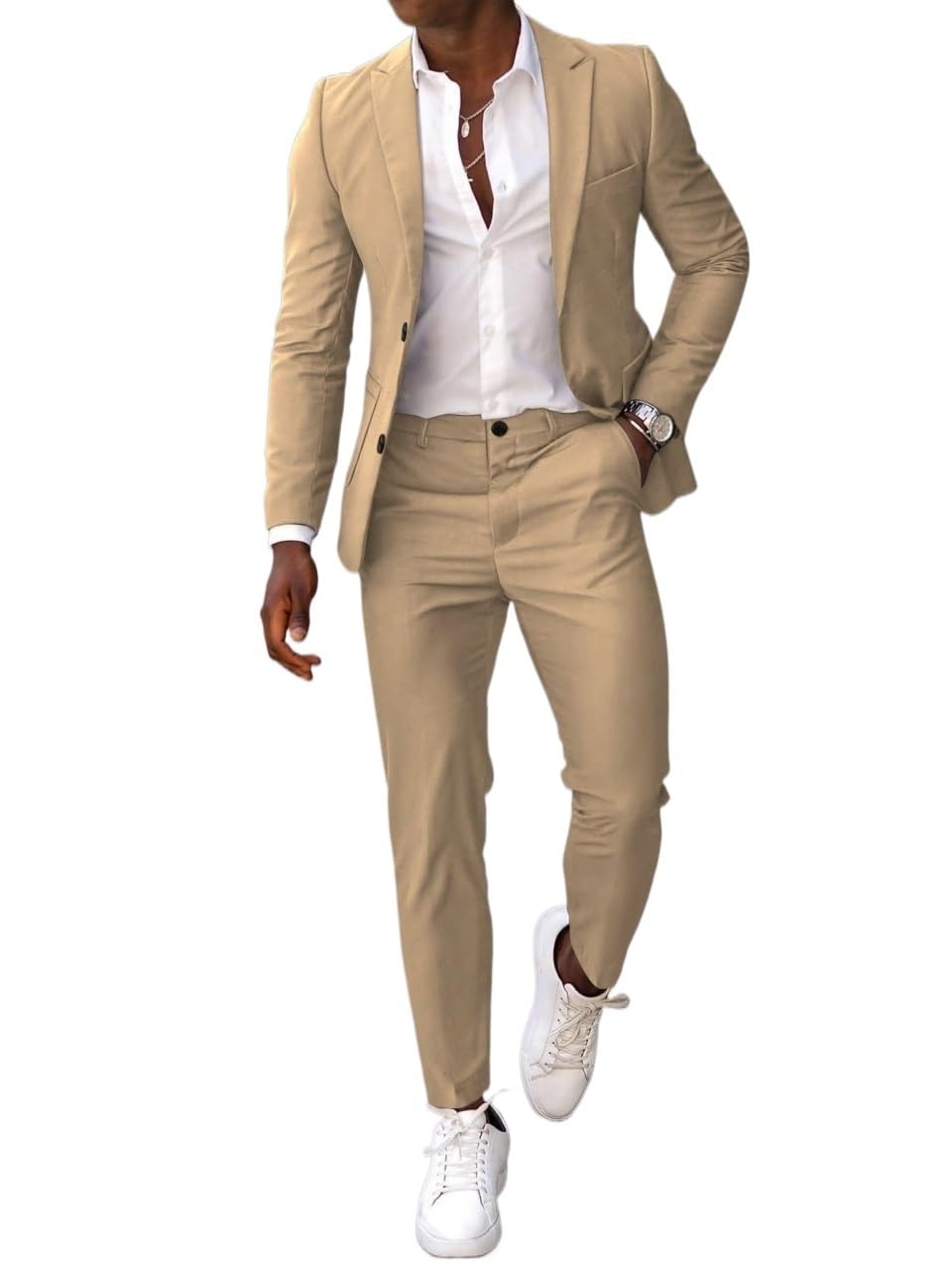 trajes para hombre elegantes Business Solid Color Long Sleeve Shirt And Pants Dress Suit