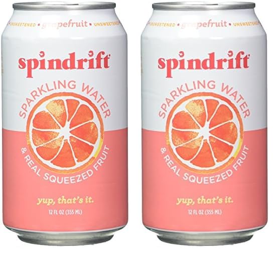 Spindrift Sparkling Water, Grapefruit, 12 Fl Oz (Pack of 2)