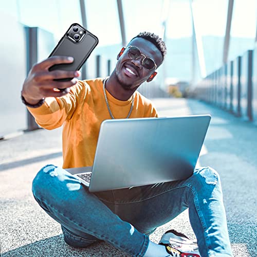 Spidercase For Iphone 14 Case, [10 Ft Military Grade Drop Protection][Non-Slip] [2+Tempered Glass Screen Protector][2+Tempered Camera Lens Protector] Heavy Duty Full-Body Shockproof Case, Black #TOP7