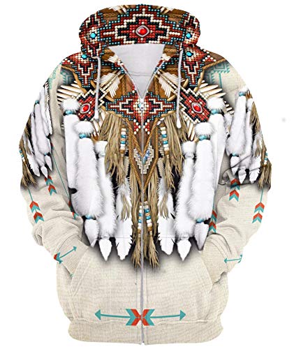 Dahee Native American Hoodie Jacket 3D Printed Hooded Pullover Sweatshirt Unisex US Size (Large, Color-11)
