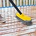 Deck Brush with Long Handle, Floor Scrub Broom for Shower, 50'' Outdoor Scrubber for Carpet, Boat, Patio, Garage, Concrete Cleaning