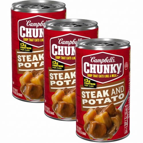 Campbell’s Chunky Soup, Steak And Potato Soup, 18.8 Ounce Can (Pack of 3)