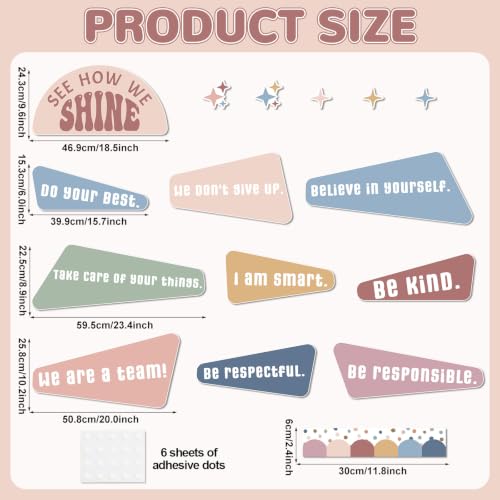 Boho Inspirational Bulletin Board Set Affirmation Station Sunshine Classroom Decorations Motivational Positive Decor Back to School Motivational Cutouts for Summer Classroom Chalkboard Wall Decor - Image 2