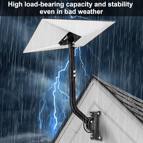 MONOJOY Gen 3 Wall Mount for Starlink Standard 4/4X/V3 Dish, Heavy Duty Alloy Steel Bracket with 8 & 10 Inch Extension Pole, Weatherproof Roof Mount Kit with Installation Hardware, Black (One Set) by MONOJOY - Used condition - Image 4
