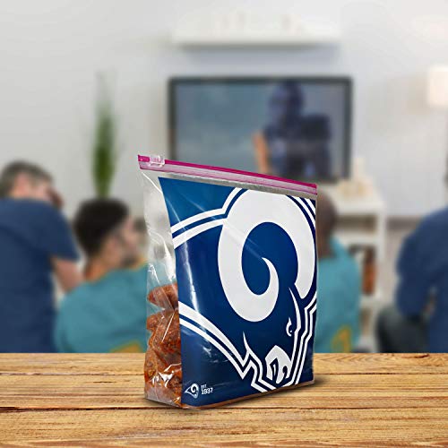 Ziploc Slider Storage Gallon Bag, Great for grab-and-go snacking, tailgating or homegating, 20 Count- NFL LA Rams by Ziploc - Image 2