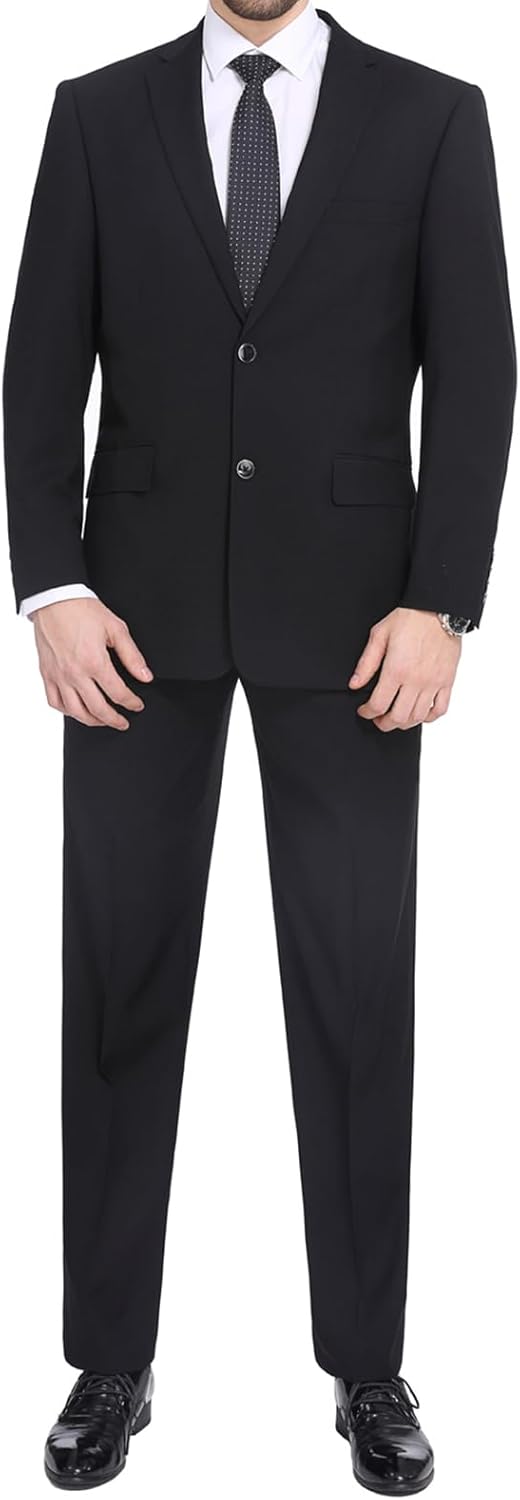 AMY ZHU Men's Classic Fit 2 Piece Suit – Suit Jacket & Dress Pants 2 Button for Business Wedding Prom - Image 5