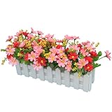 jardineras artificiales jardinería Facil de mantener y almacenar, Estas plantas de vida como macetas son ideales para decorar alféizares de ventanas, escritorios o en cualquier lugar que necesite un toque colorido. Destacan de sus vecinos y amigos y ser unico.