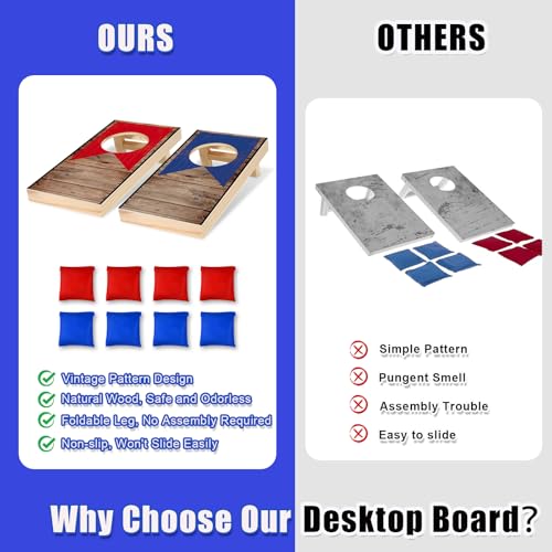 NZQXJXZ Mini Desktop Cornhole Set Outdoor Portable Cornhole gra z workami fasolowymi dla dzieci