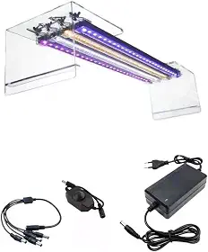 Luminaria Led Para Aquario Plantado Com Suporte Acrilico 40cm A 110cm Calha Aluminio Natural(02 LED C/5A,100cm)
