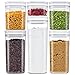 DuraHome FLiPLOCK Airtight Food Storage Containers 6 Piece Set - BPA Free Durable Clear Acrylic Container with Innovative Air Tight Handle Lid for Dry Goods Pantry Organization (Rectanlge)