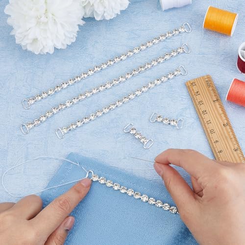 Conectores de bikini brillantes con cristales plateados para personalizar trajes de baño 3