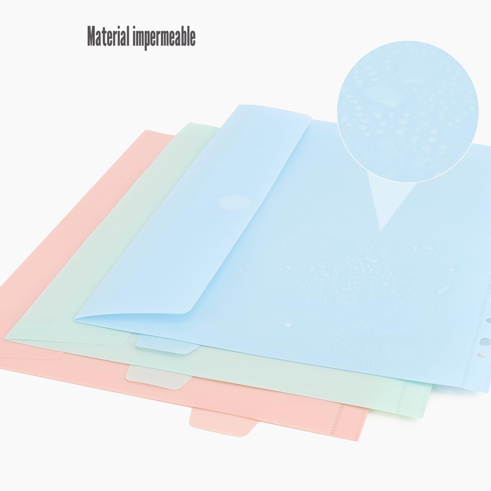 Uquelic Carpeta 3 Anillas A4– Carpetas Archivadoras con 12 Fundas Plástico A4 para Organizar y Archivar Documentos (Macarrón Transparente)
