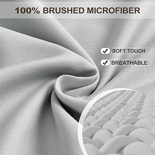Image of FreshCulture Full Fitted Sheet Only 2 Pack - Hotel Quality Fitted Sheet Full Size - Ultra Soft & Breathable - Brushed Microfiber - Deep Pocket - Cooling Fitted Sheets for Full Size Bed (Light Grey)
