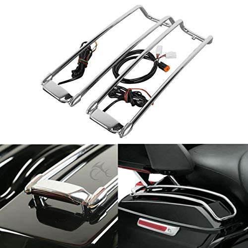 Guardia superior para tapa de alforja TCT-MT, color cromo, con luz roja, compatible con Harley Davidson Touring (1994-2013) miniatura 1