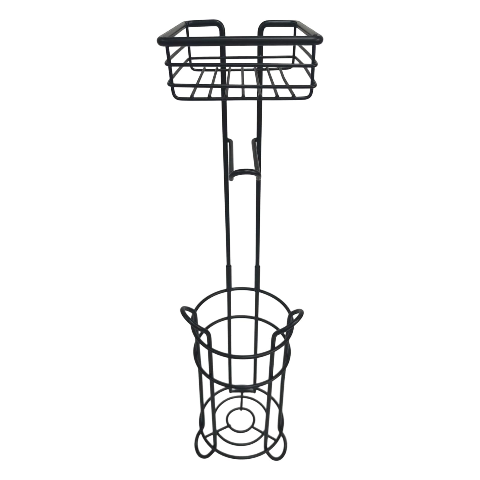 Contemporary Black Floor Standing Tissue Holder Strong Iron Frame Multiple Functional Iron Tissue Dispenser for Indoor Owner Stand