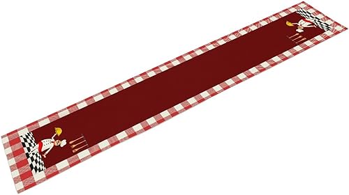 Vista 252 de Camino de mesa de chef de cocina, camino de mesa de chef grueso, decoración de granja, decoración de chef para la cocina, decoración de cocina