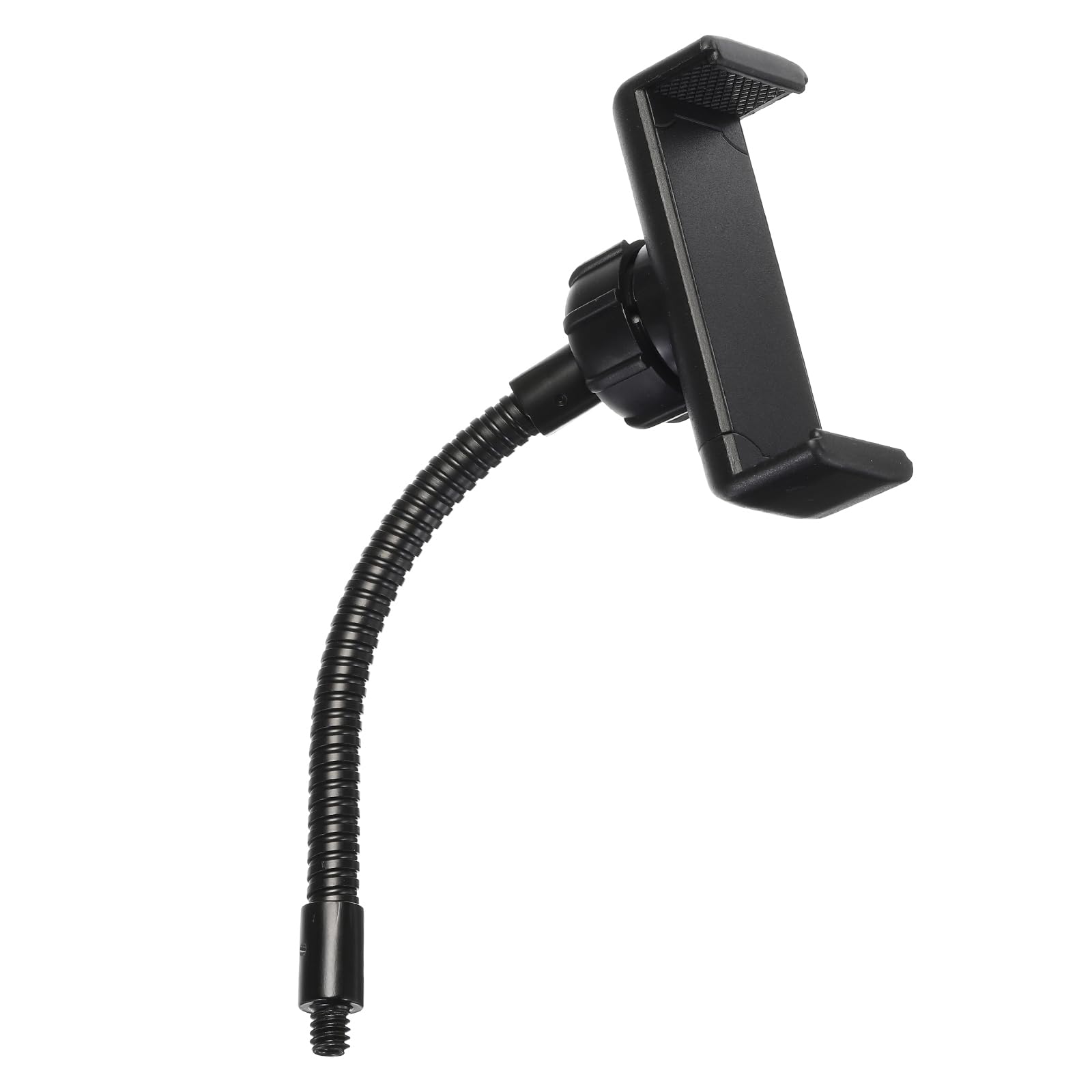 PATIKIL 6.7" Flexible Adjustable Gooseneck with Phone Clip and 1/4" Male Threaded for Most 1/4in Holder Threaded Adapter, Black