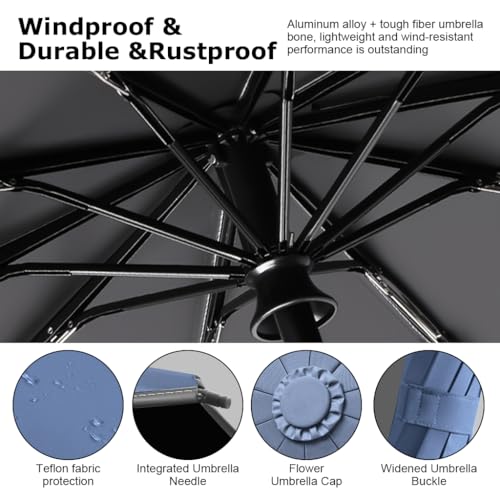 Image of PALAY 3 Fold Rain Umbrella with Reflective Strap, Large