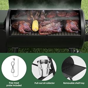 Pellet Smoker Grill Combo, 565 SQ.IN Cooking Area with PID Temperature Control (180-450°F) Electric BBQ Meat Grills & Smokers, Patio Backyard for Roast Outdoor Pellet Smoker Grill Combo 565 SQIN Cooking Area with PID Temperature Control 180 450F Electric BBQ Meat Grills Smokers Patio Backyard for Roast Outdoor