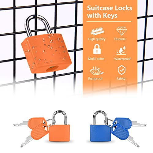 Flintronic 3 Pack Suitcase Lock with Key - Small Padlock for Travel Backpack, Play, Fitness (Rose Red/Orange/Blue) - Image 4