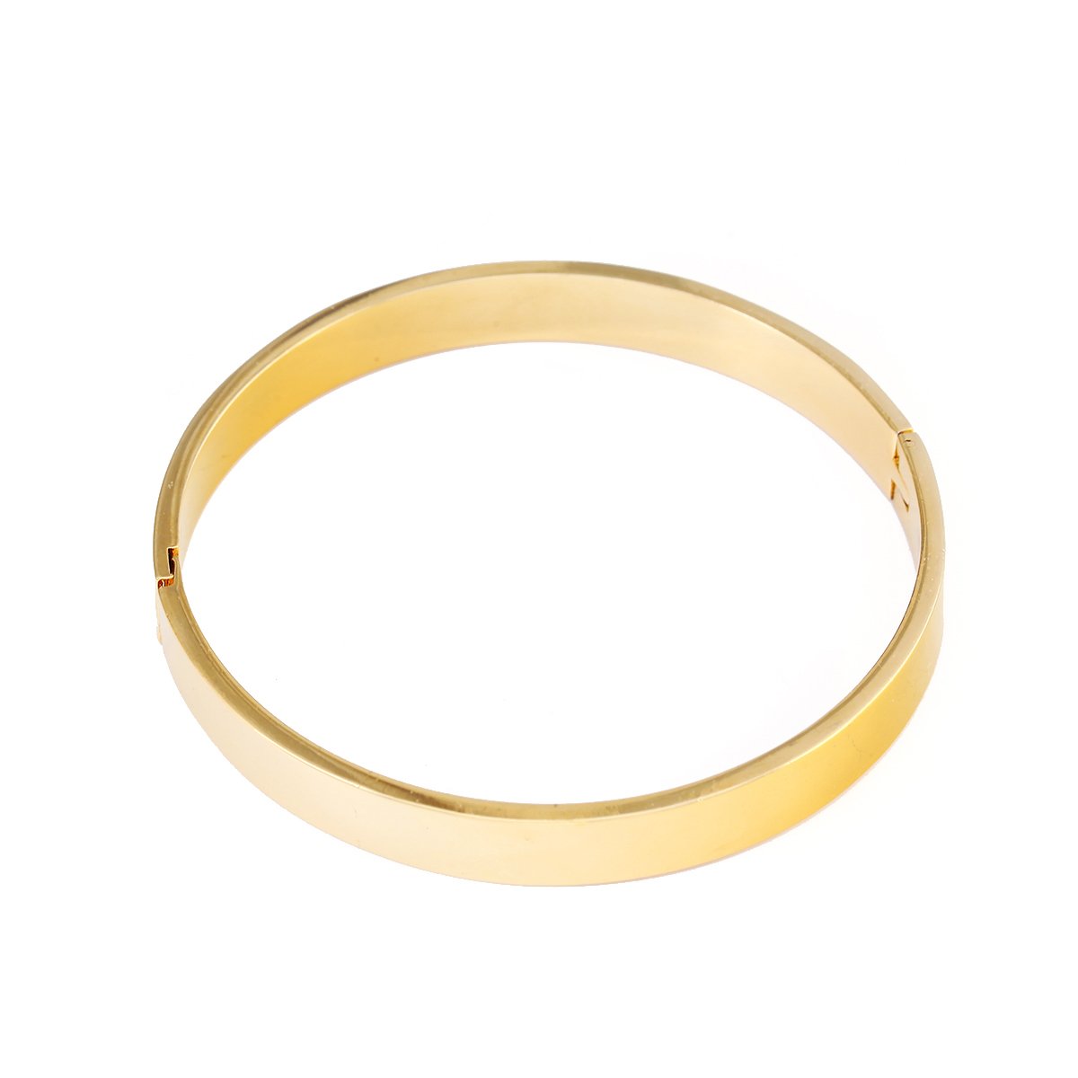 Fashion Simple Smooth Couple Bangle Jewelry Small Size Gold Color Lover Plain Bracelets