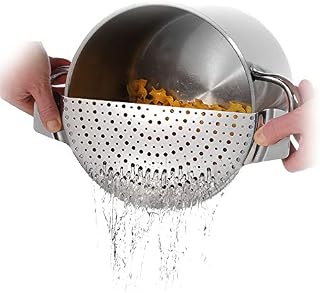 Westmark 16392260 Stainless Steel Pan Pot Strainer with Recessed Hand Grips Suitable